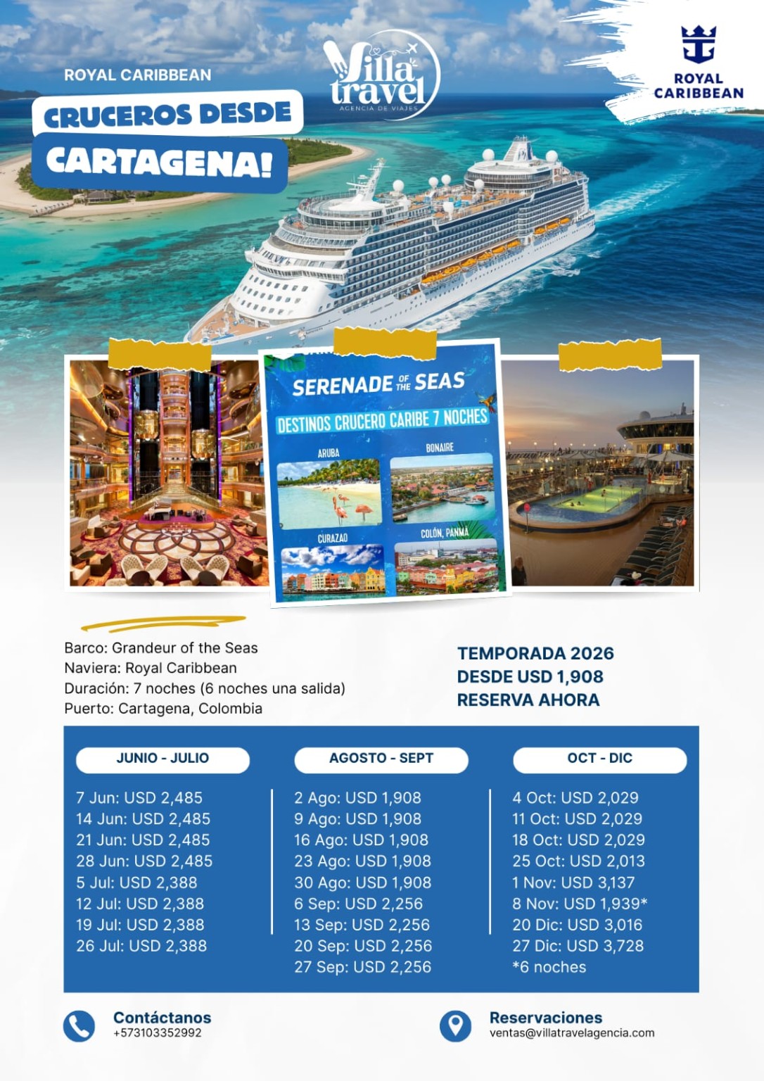 Cruceros por el Caribe desde Cartagena