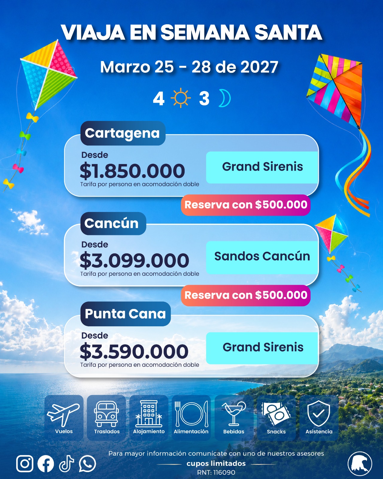Promoción Villa Travel: Semana Santa 2027 · Tres destinos
