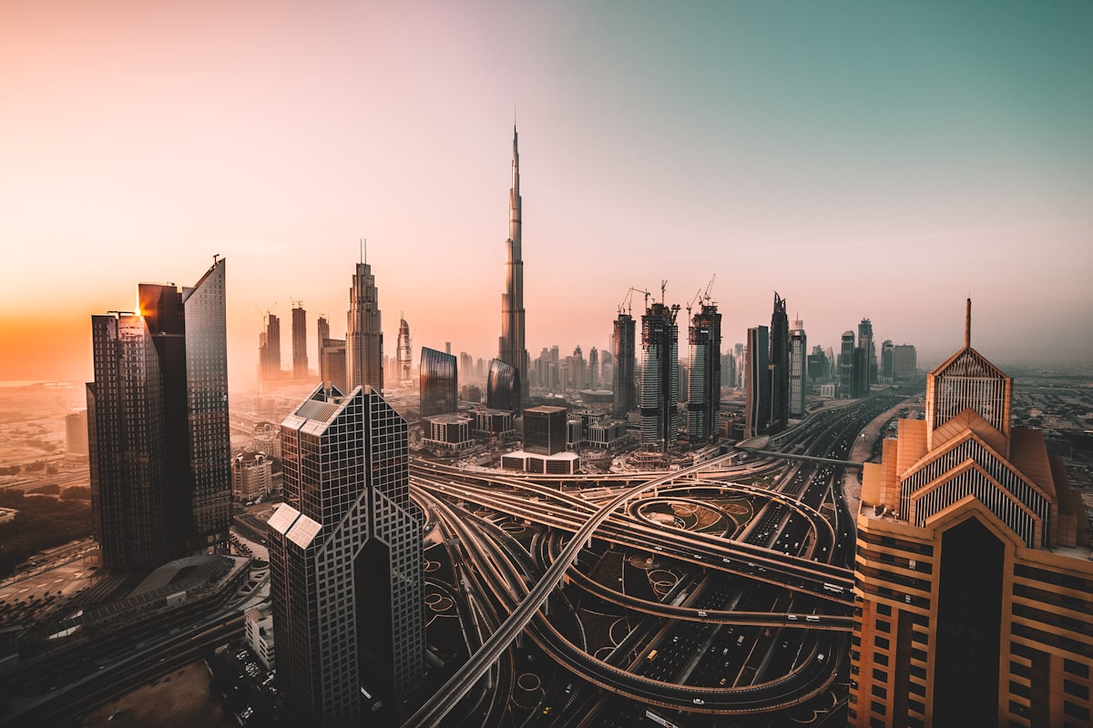 Panorama de Dubái en Emiratos Árabes Unidos