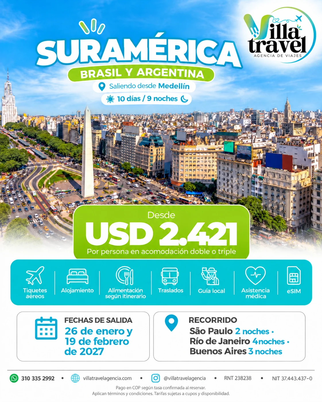 Promoción Villa Travel: Suramérica · Brasil y Argentina
